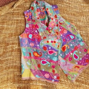 Anu  woman vest 100% wool  open front.